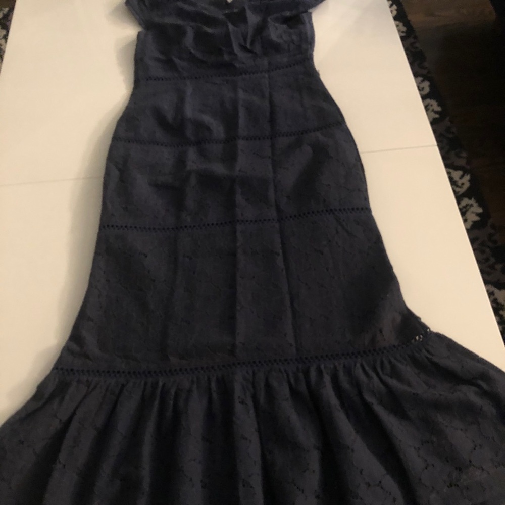 foxiedox Navy Eyelet Maxi Dress